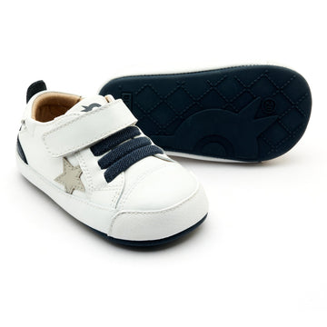 Old Soles Boy's 0085RT Platinum Bub Casual Shoes - Snow / Navy / Gris / Navy Sole