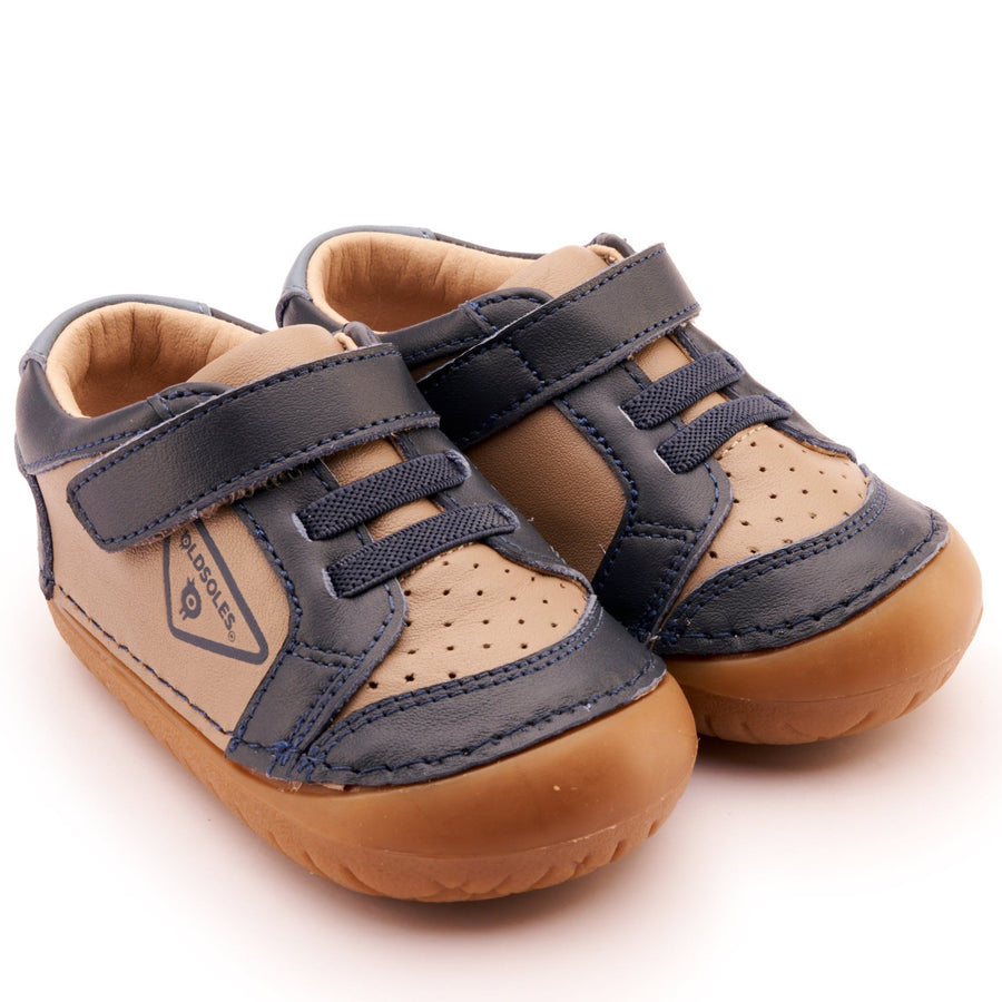 Old Soles Boy's & Girl's 4094 Badge Pave Casual Shoes - Taupe / Navy / Indigo