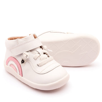 Old Soles Girl's 8055 Sun Bright Casual Shoes - Snow / Pearlised Pink / Silver / Pink Frost / White Sole