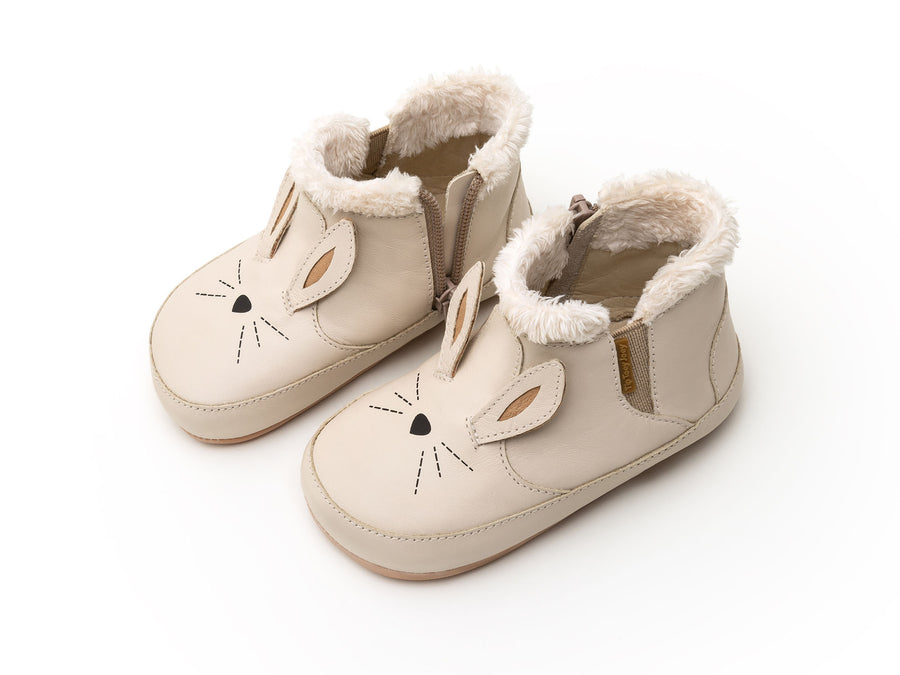Tip Toey Joey Boy's and Girl's Rabbit Boots, Coconut