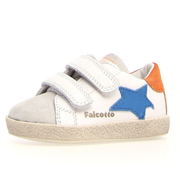 Falcotto Alnoite Light VL Boy's Casual Shoes - White/Oltremare/Orange