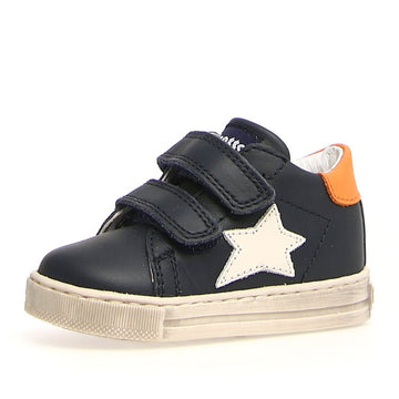 Falcotto Boy's and Girl's Sasha Vl Calf Fashion Sneakers, Navy/Orange
