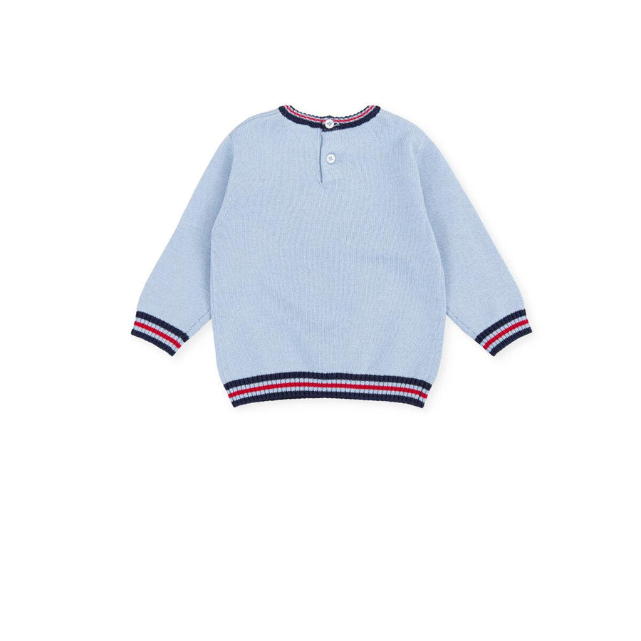 Tutto Piccolo 2828 Car Sweater - Porcelain Blue