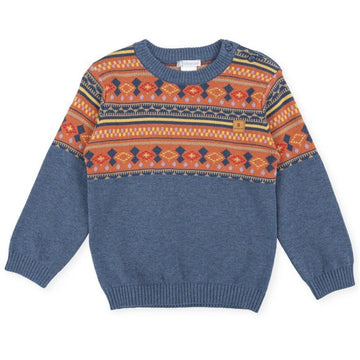 Tutto Piccolo 2733 Sweater - Blue/Orange