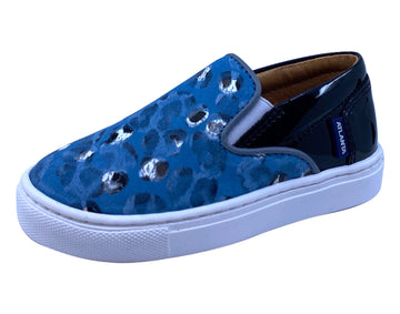 Atlanta Mocassin Girl's and Boy's Blue Print Slip-On Sneakers
