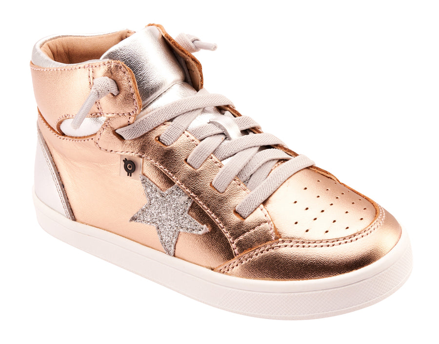 Old Soles Girl's 1003 Starling Casual Shoes - Copper / Glam Argent / Silver / White Sole