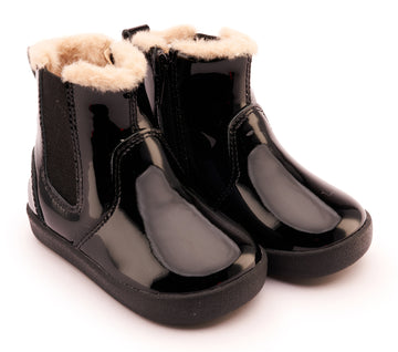 Old Soles Girl's 315 Rider Booties - Black Patent