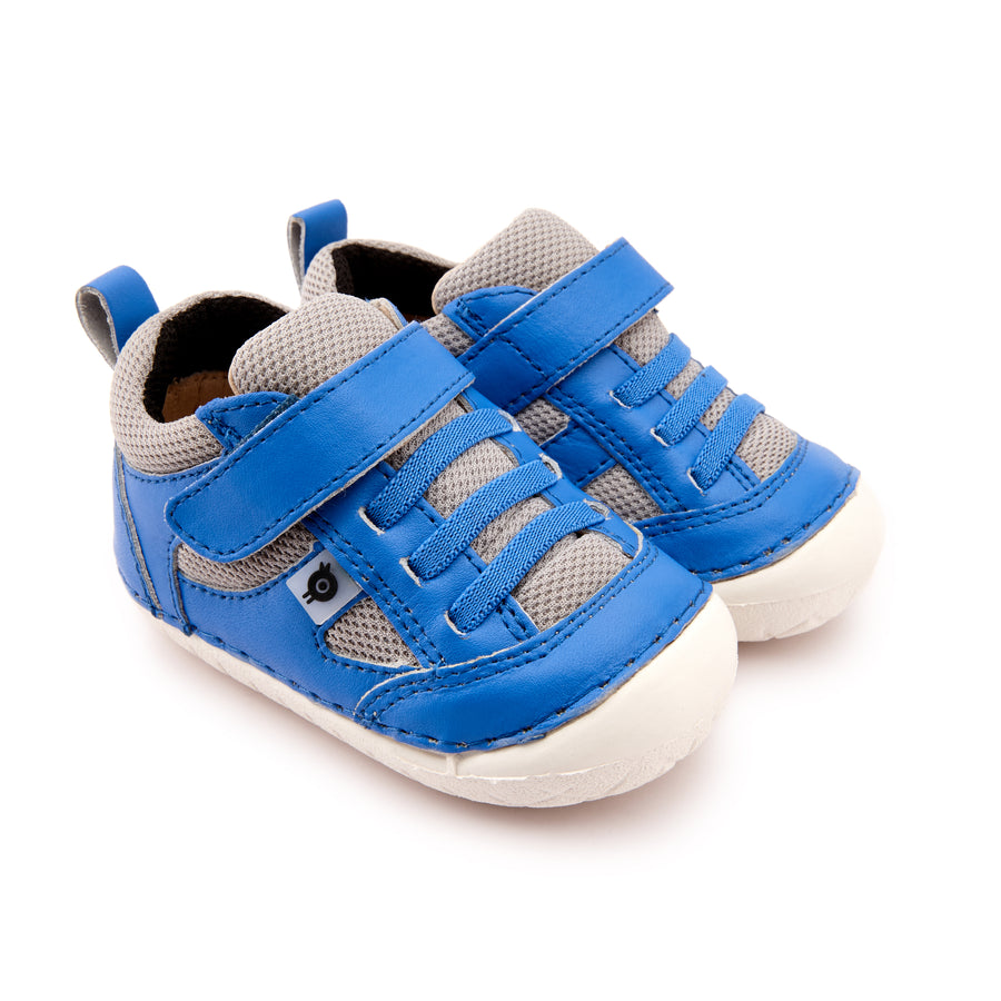 Old Soles Boy's & Girl's 4047 Bru Pave Shoe - Neon Blue/Light Grey/Black