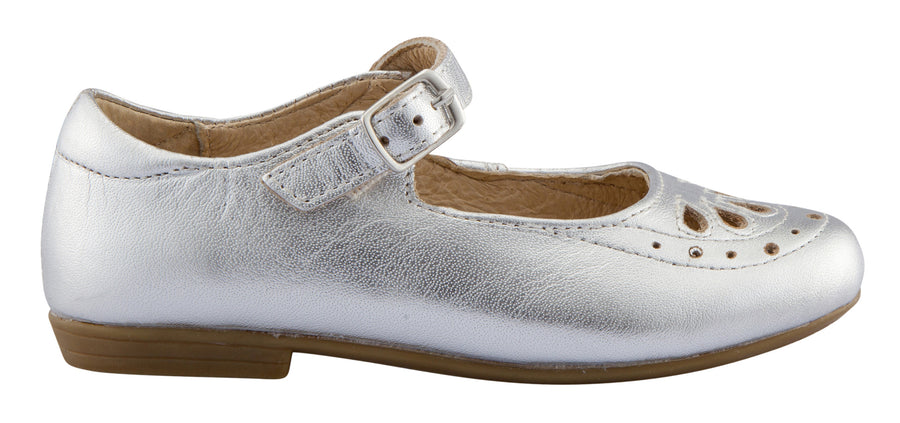 Old Soles Girl's Brule Gal Leather Mary Jane Dress Shoes, Silver