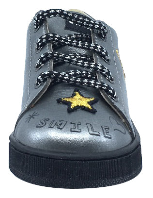 Falcotto Boy's and Girl's Toddler Pete Flash Star Sneaker Tennis Shoes, Silver (Acciaio)