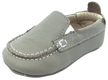 Old Soles Girl's and Boy's Elephant Grey Baby Boat Shoes