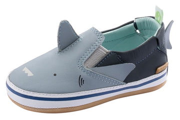 Tip Toey Joey Boy's and Girl's Sharky Sneakers, Tide Blue/Navy
