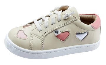 Old Soles Girl's 6136 Hearty Runner Sneakers - Cream/Silver/Rossini/Powder Pink/Copper