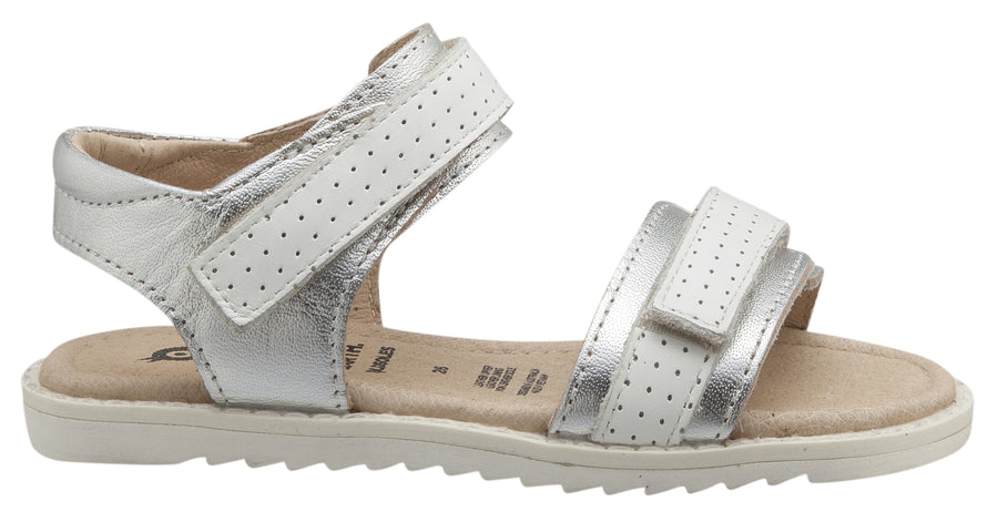 Old Soles 7016 Girl's Strapping S Sandal, Silver/Snow