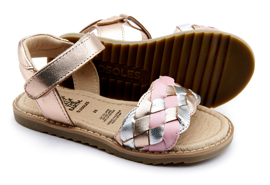 Old Soles Girl's 7031 Tripelie Sandals - Copper/Silver/Pearlised Pink