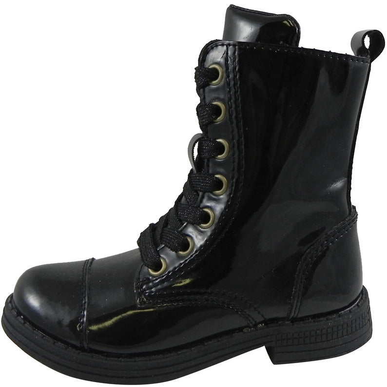 Umi Girls' Black Stomp Zipper Boot - Just Shoes for Kids
 - 2