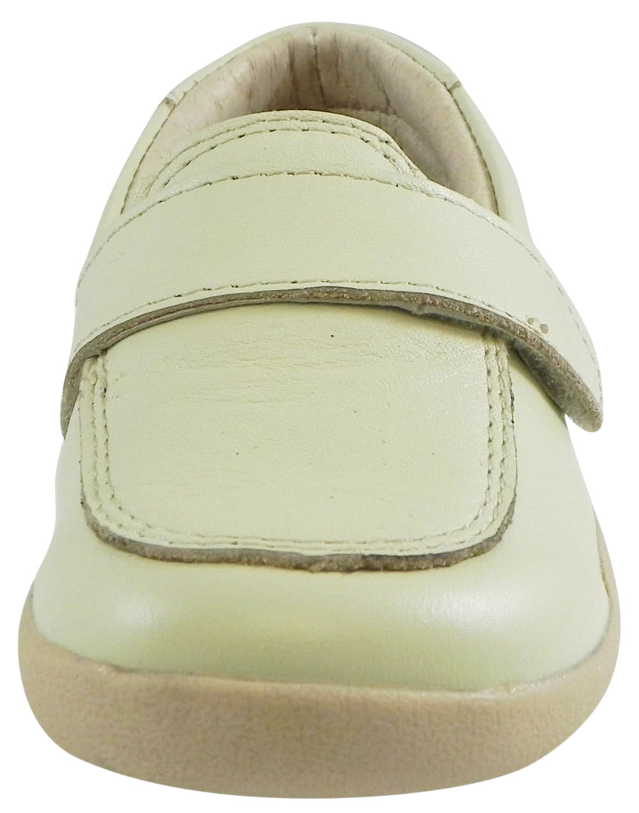 Old Soles Girl's and Boy's 346 Business Loafer Cream Champagne Leather Slip On Shoe