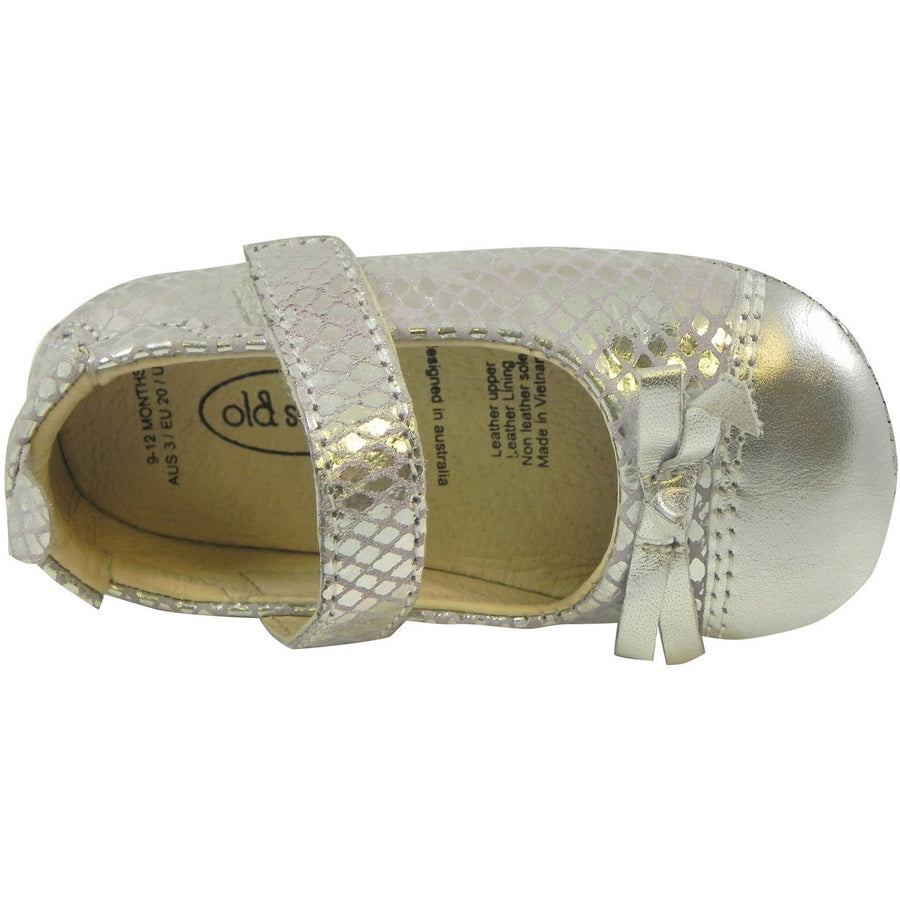 Old Soles Girl's Sassy Style 097 Silver/Lavender Snake Leather Mary Jane - Just Shoes for Kids
 - 7