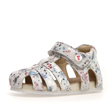 Falcotto Girl's Alby Suede Sandals - Flowery White