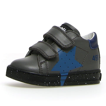 Falcotto Boy's & Girl's Salazar Vl Calf Sneaker Shoes - Anthracite/Pacifico