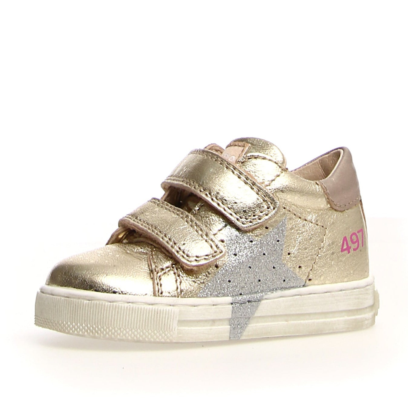 Naturino Dorrie VL Leather and Glitter Sneakers