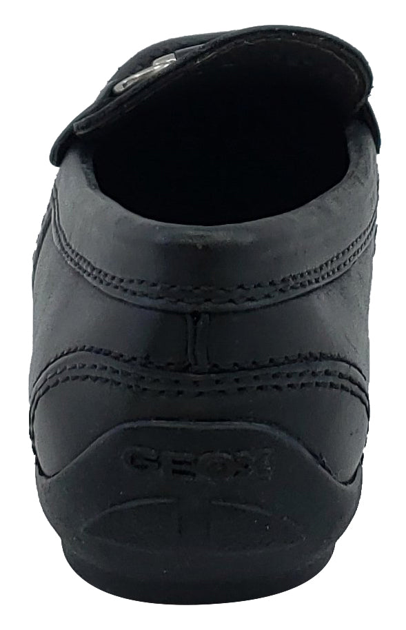 Geox Jr New Fast Mocassin Black Premium Leather Slip On for Boy's