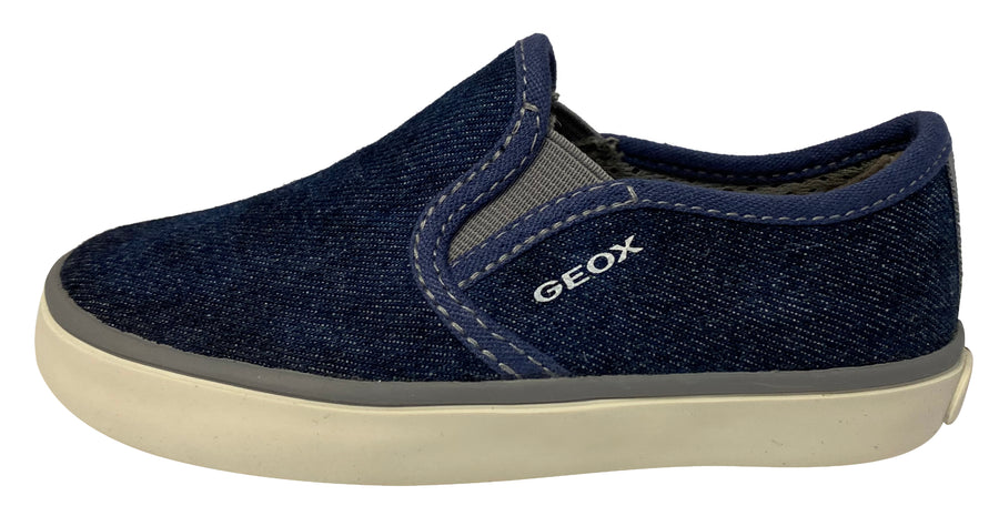 Geox Boy's and Girl's Kilwi Denim Canvas Slip-On Sneaker