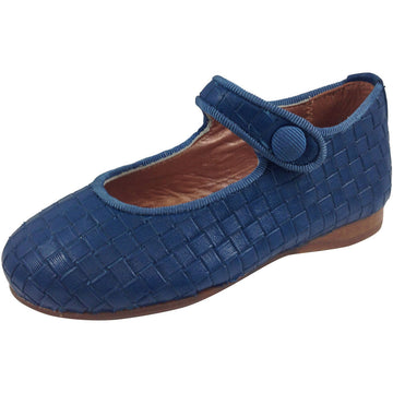 Papanatas by Eli Girl's Blue Cloe Mary Jane Flats - Just Shoes for Kids
 - 1