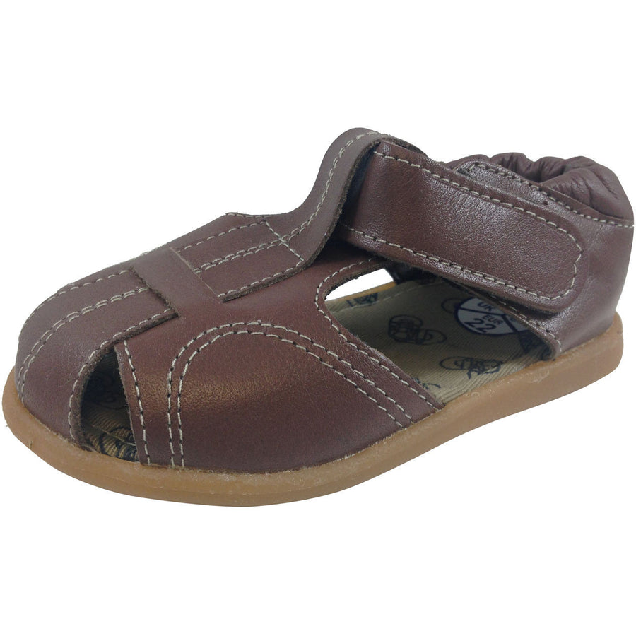 Shooshoos Boy's Brown Peanut Butter Fisherman Sandal - Just Shoes for Kids
 - 2