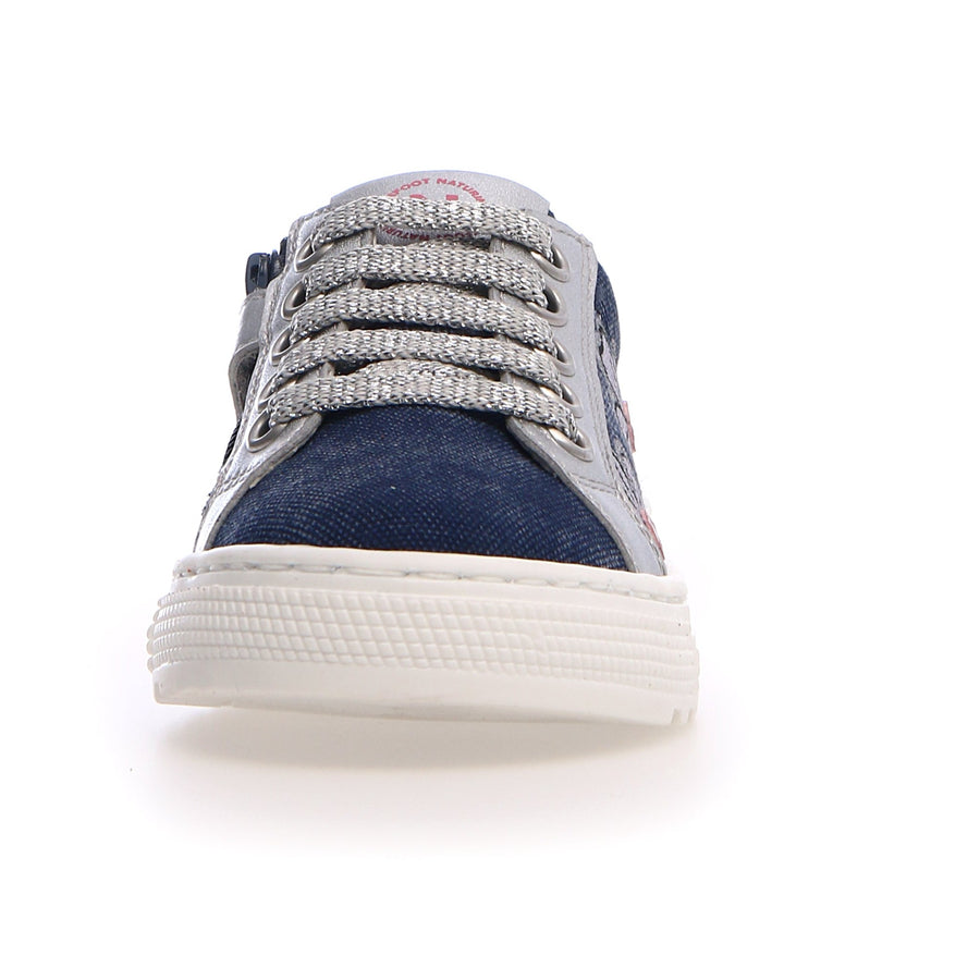 Naturino Girl's Coris 2 Sneakers - Denim/Jeans/Silver