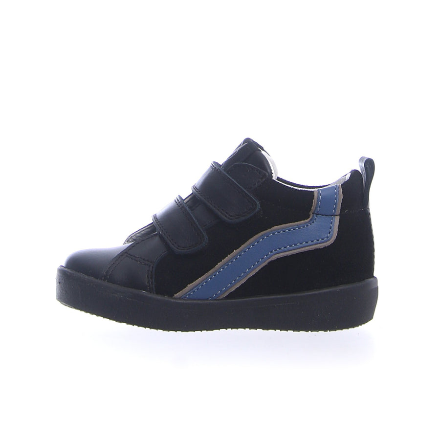 Naturino Boy's & Girl's Karrie Vl Vitello/Velour Sneaker Shoes - Nero/Azzurro