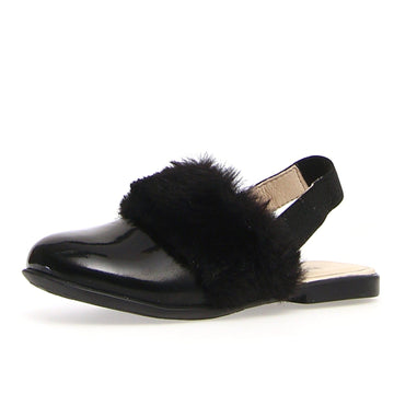 Naturino Girl's Toocuutie Faux Fur Slides - Black