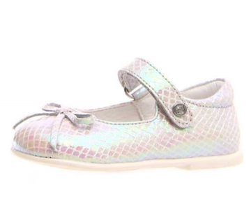 Naturino Girl's Ballet Mary Jane Shoes, Snake Silver