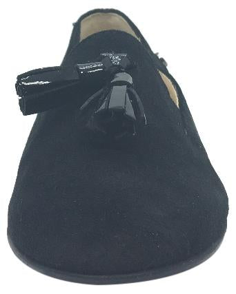 Naturino Girl's and Boy's 9201 Black Smooth Suede Upper Tassel Slip On Moccasin Flats Shoes