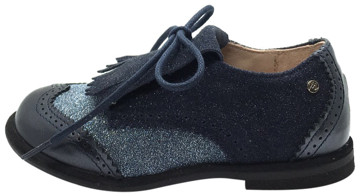 Manuela de Juan Boy's & Girl's Fringe Navy Blue Sparkle Tri-Color Leat Just Shoes for Kids Manuela de Juan Boy's & Girl's Fringe Navy Blue Sparkle Tri-Color Leat Just Shoes for Kids