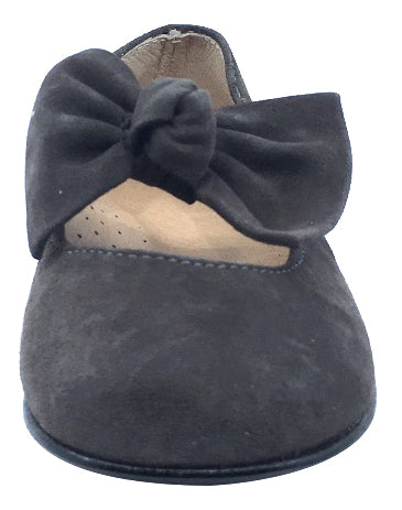 Hoo Shoes Chelia Bow Mary Jane, Grey Suede