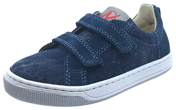 Naturino Boy's & Girl's Contrasting Denim Suede Double Strap Low Top Casual Sneaker Shoe