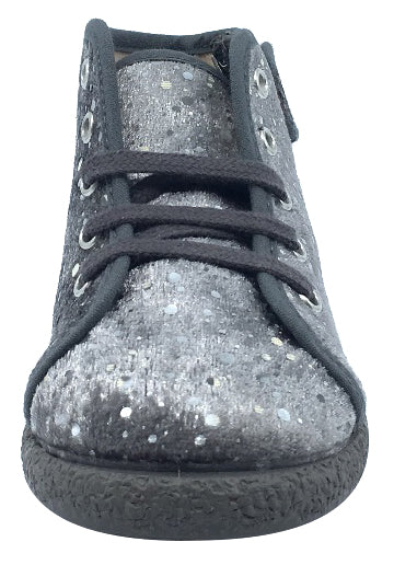 ChildrenChic Boy's and Girl's Side-Zip Chukka Boot, Grey Silver Bubble Velvet