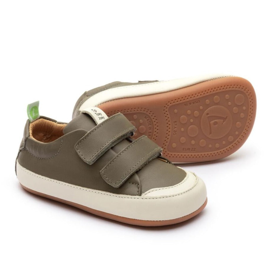 Tip Toey Joey Girl's and Boy's Bossy Sneakers, Mineral Green/Tapioca