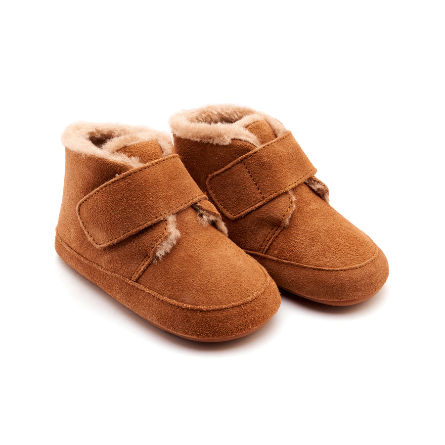 Old Soles Boy's and Girl's Shloofy Casual Shoes - Tan Suede