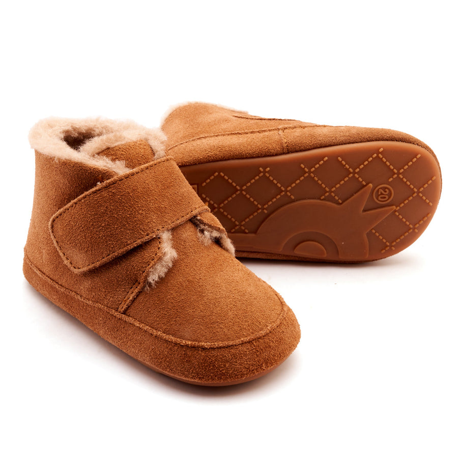Old Soles Boy's and Girl's Shloofy Casual Shoes - Tan Suede