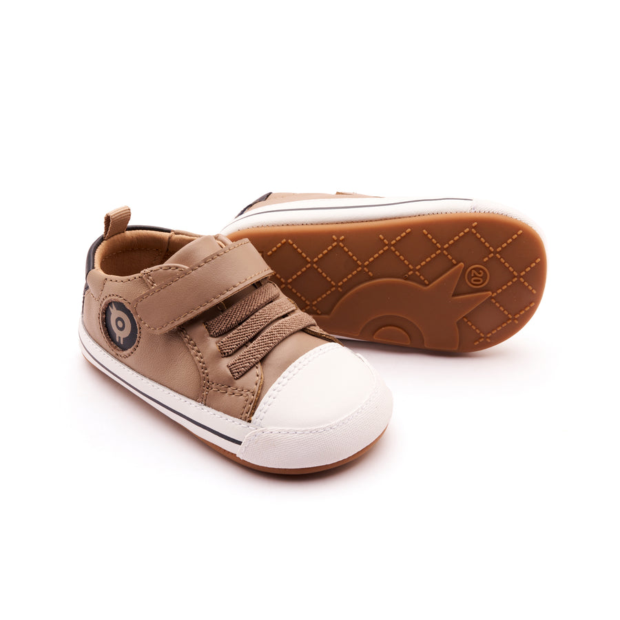 Old Soles Boy's and Girl's Team Bub Casual Shoes - Taupe / Navy