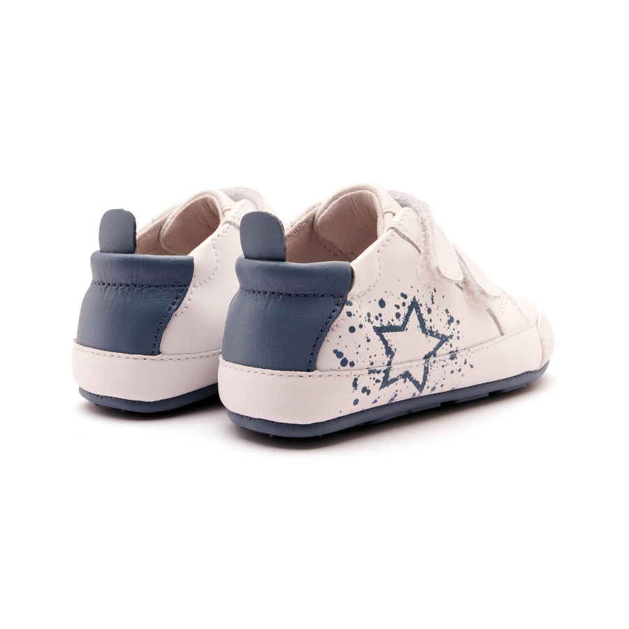 Old Soles Boy's and Girl's 0082RT Baby Splash Casual Shoes - Snow / Indigo / Indigo Sole