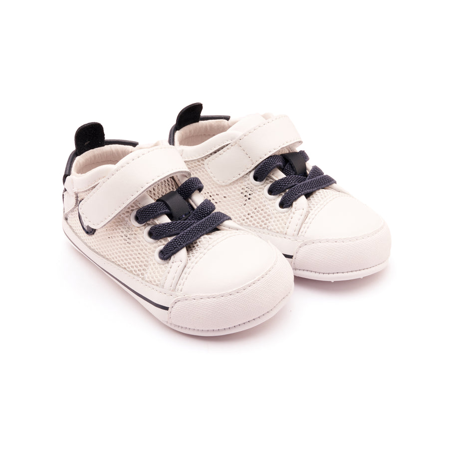 Old Soles Boy's and Girl's 0083RT Baby Mesh Casual Shoes - Snow / Navy / Snow Sole