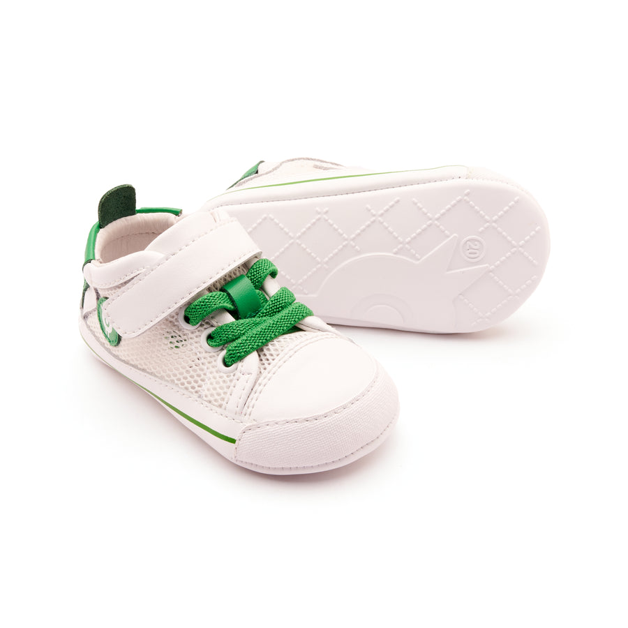 Old Soles Boy's and Girl's 0083RT Baby Mesh Casual Shoes - Snow / Neon Green / Snow Sole