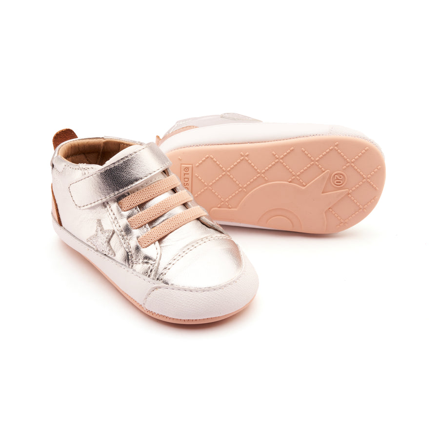 Old Soles Girl's Platinum Bub Casual Shoes - Silver / Copper / Glam Argent