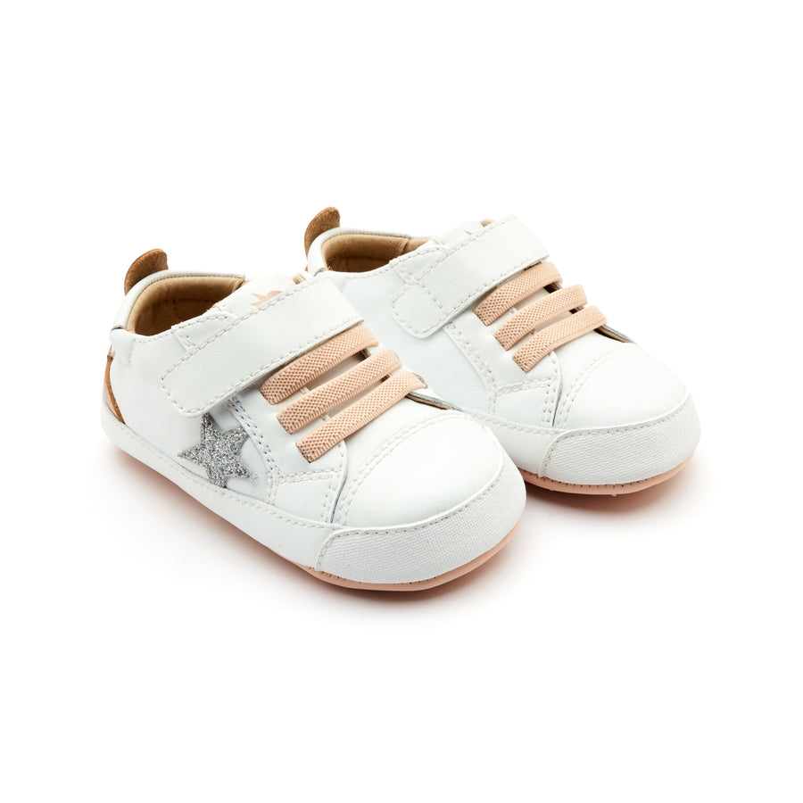 Old Soles Girl's 0085RT Platinum Bub Casual Shoes - Snow / Copper / Glam Argent / Copper Sole