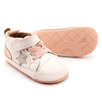 Old Soles Girl's Platinum Bub Casual Shoes - Snow / Glam Argent / Copper