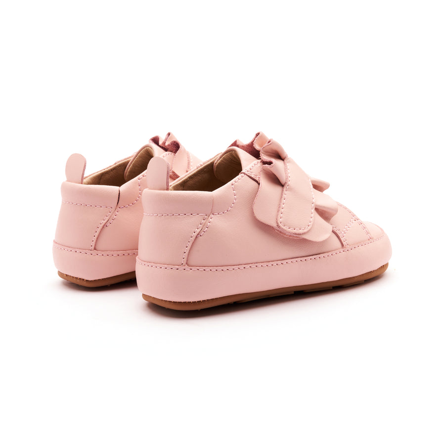Old Soles Girl's 0087R Frilly Baby Casual Shoes - Powder Pink / Gum Sole