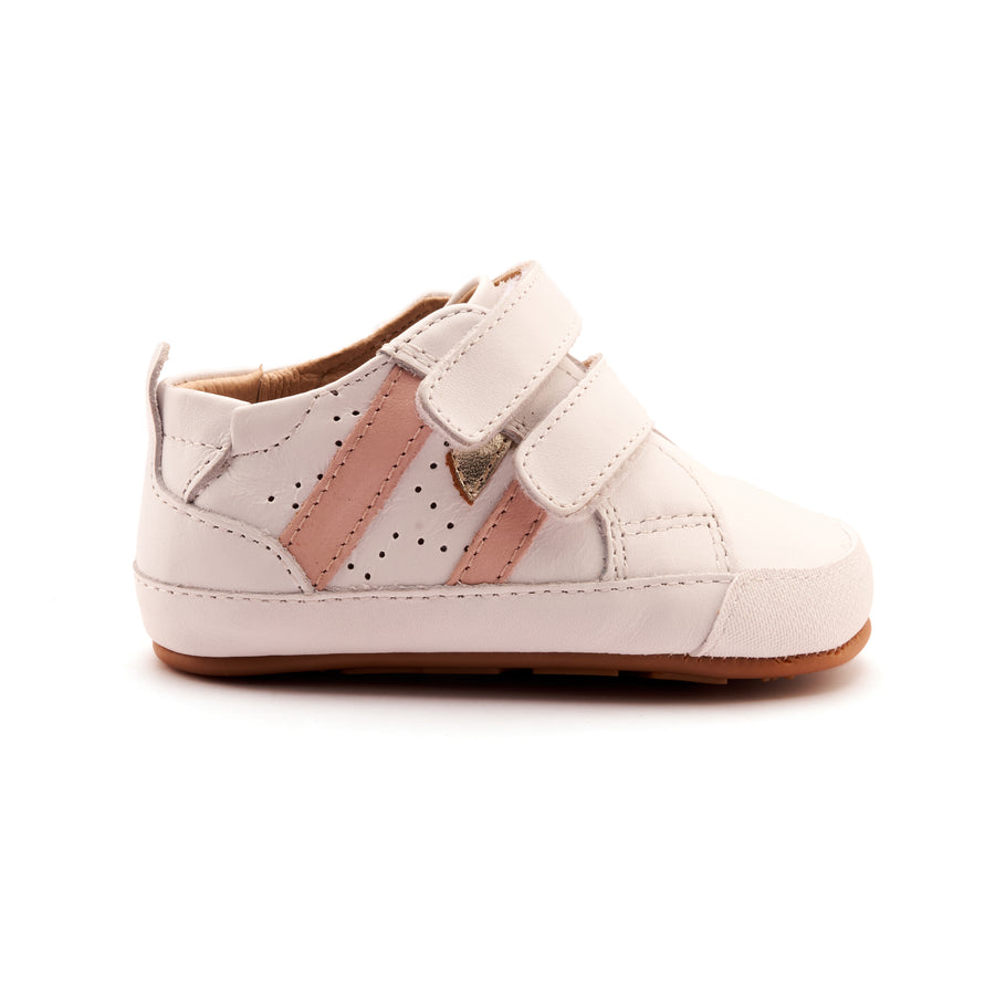 Old Soles Girl's Baby Bounce Casual Shoes - Snow / Powder Pink / Gold